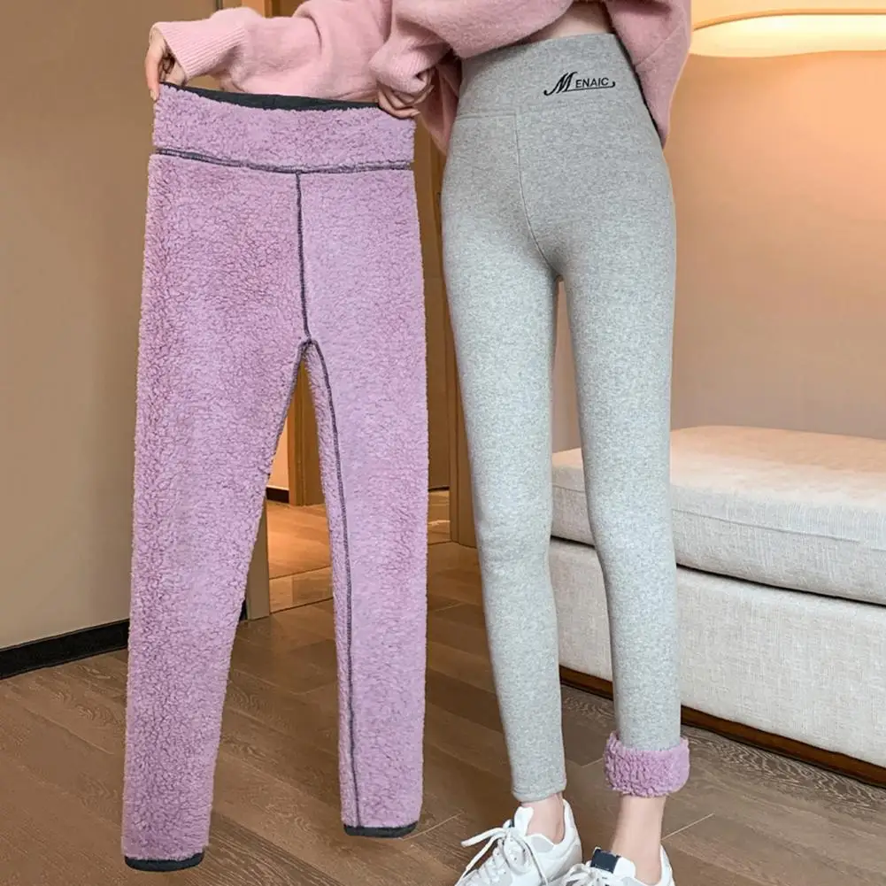 Women High Stretch Pants Cozy Plush Winter Leggings for Women High Waist Soft Yoga Pants Warm Elastic Resistant Ankle Length