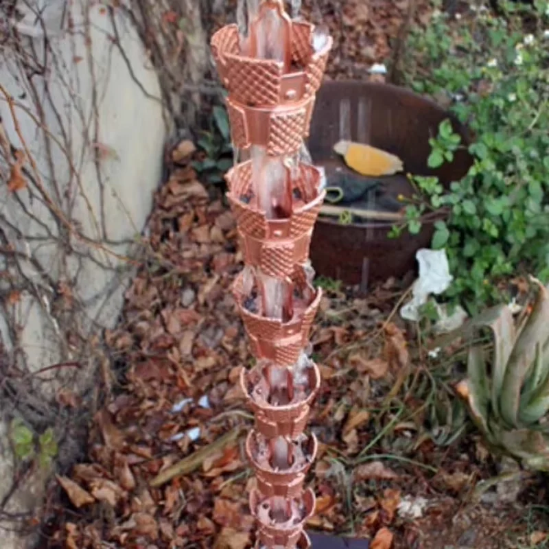2.6m Copper Tripod Eaves Drainage Chain Homestay Villa Courtyard Garden Rain Guide Chain