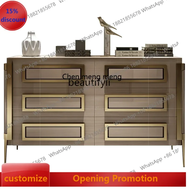 

new style Post-Modern Light Luxury Sideboard Cabinet Simple Entrance Cabinet Italian Minimalist Drawer Nordic Hall Cabinet ss 73