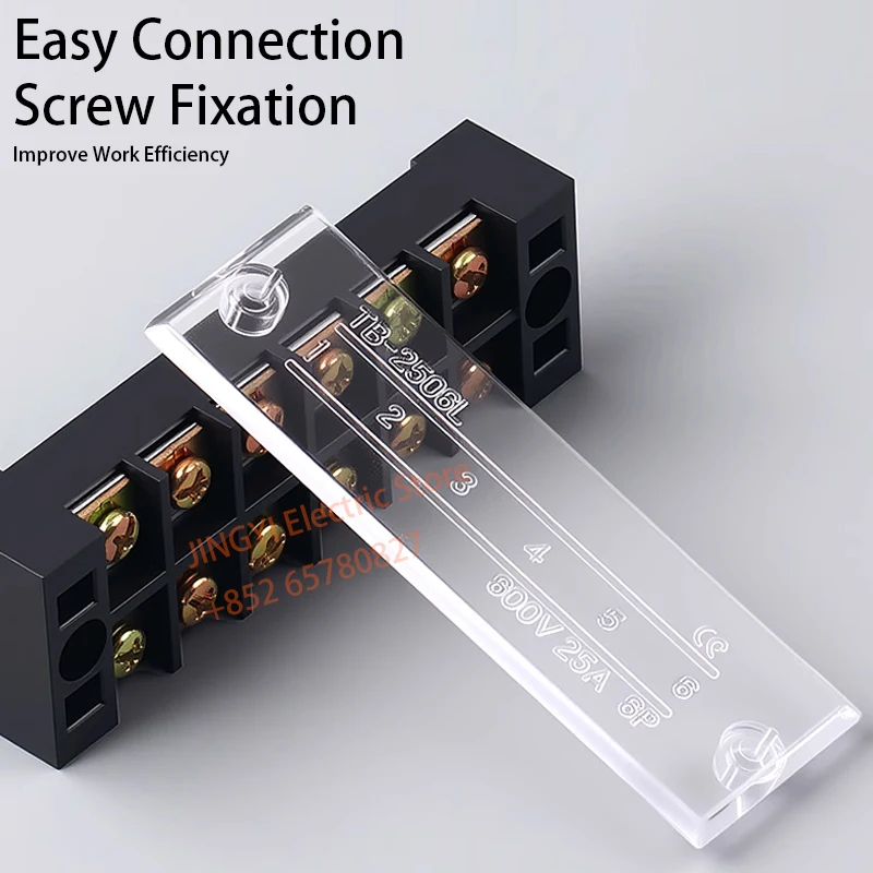 Fixed Wiring Board 25A 600V 6 Wiring Row TB-2506 Wiring Terminal Wire Cross-Section 0.5-2.5mm