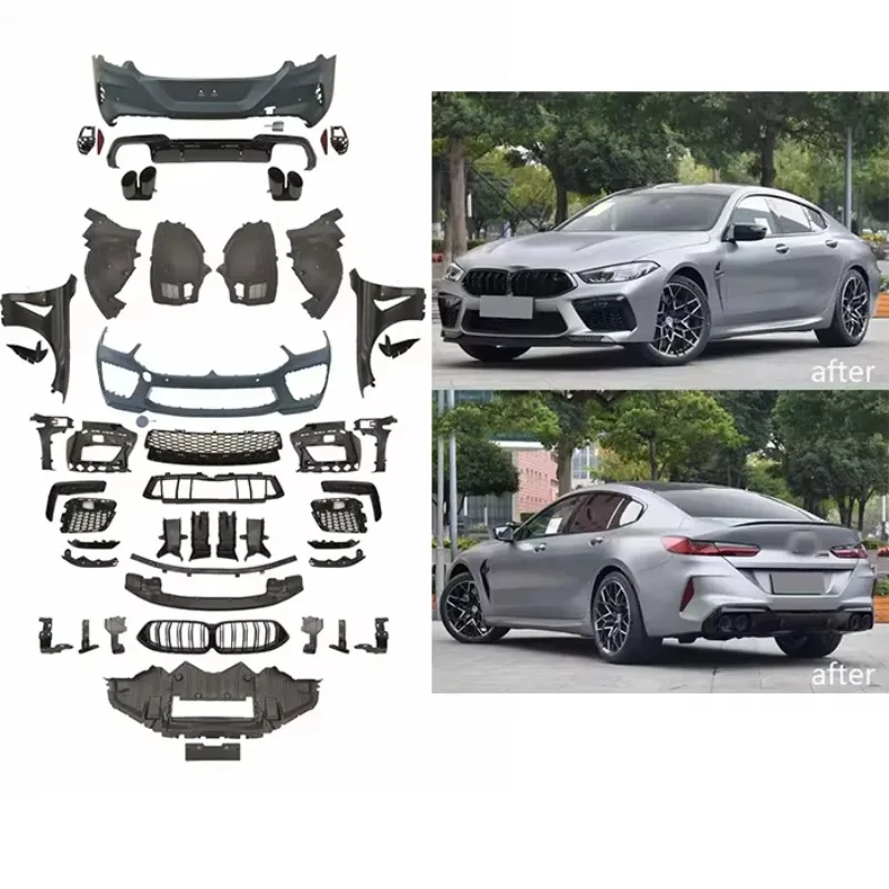 For G14 G15 G16 2/4-Door M8 Style New Exhaust Front/Rear Bumper Lip Diffuser Side Skirt Vent Spoiler Facelift Body Kit