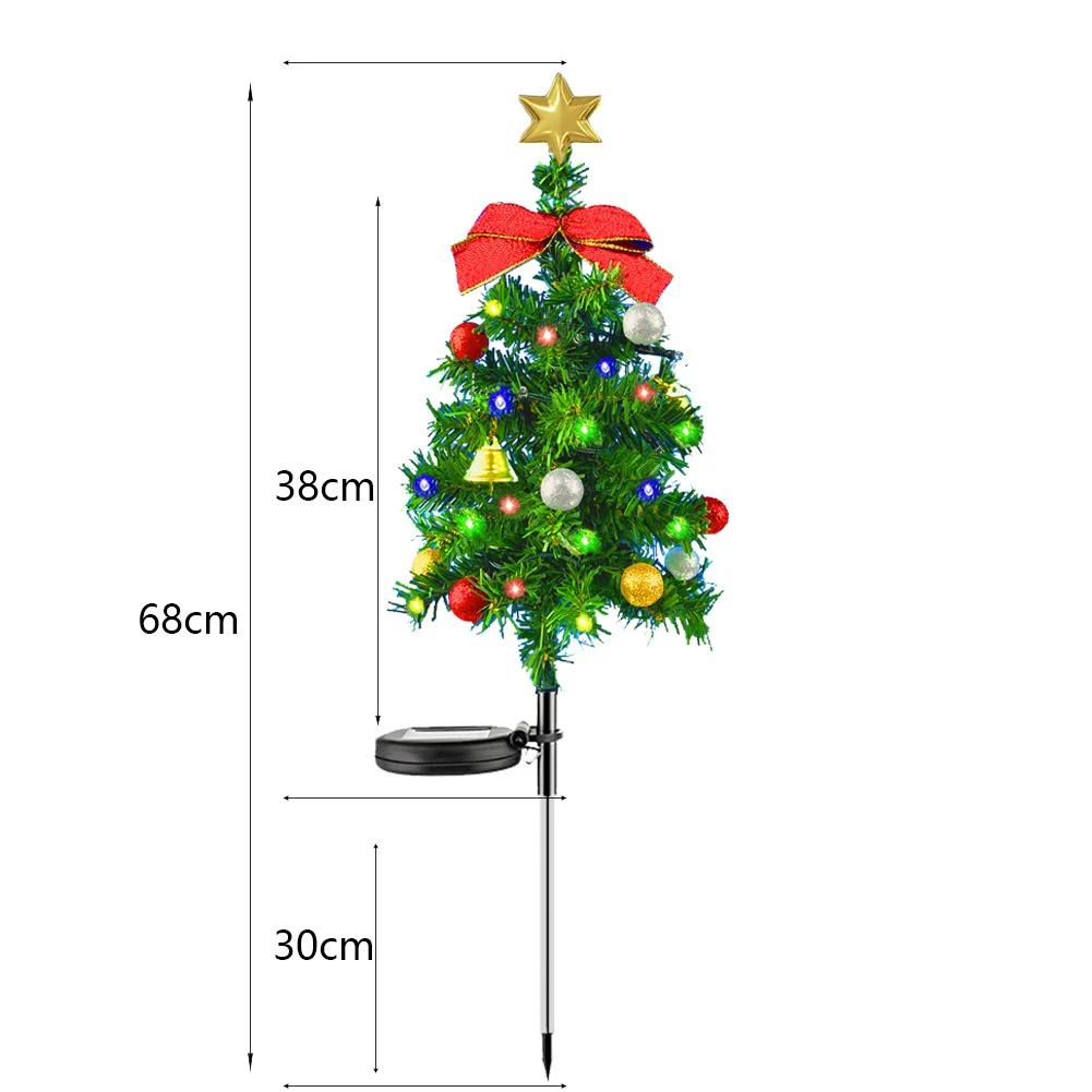 Imagem -06 - Solar Christmas Tree Stake Lights Impermeável Xmas Tree Lamp Landscape Pathway Lights Outdoor Lwan Decoração Pcs