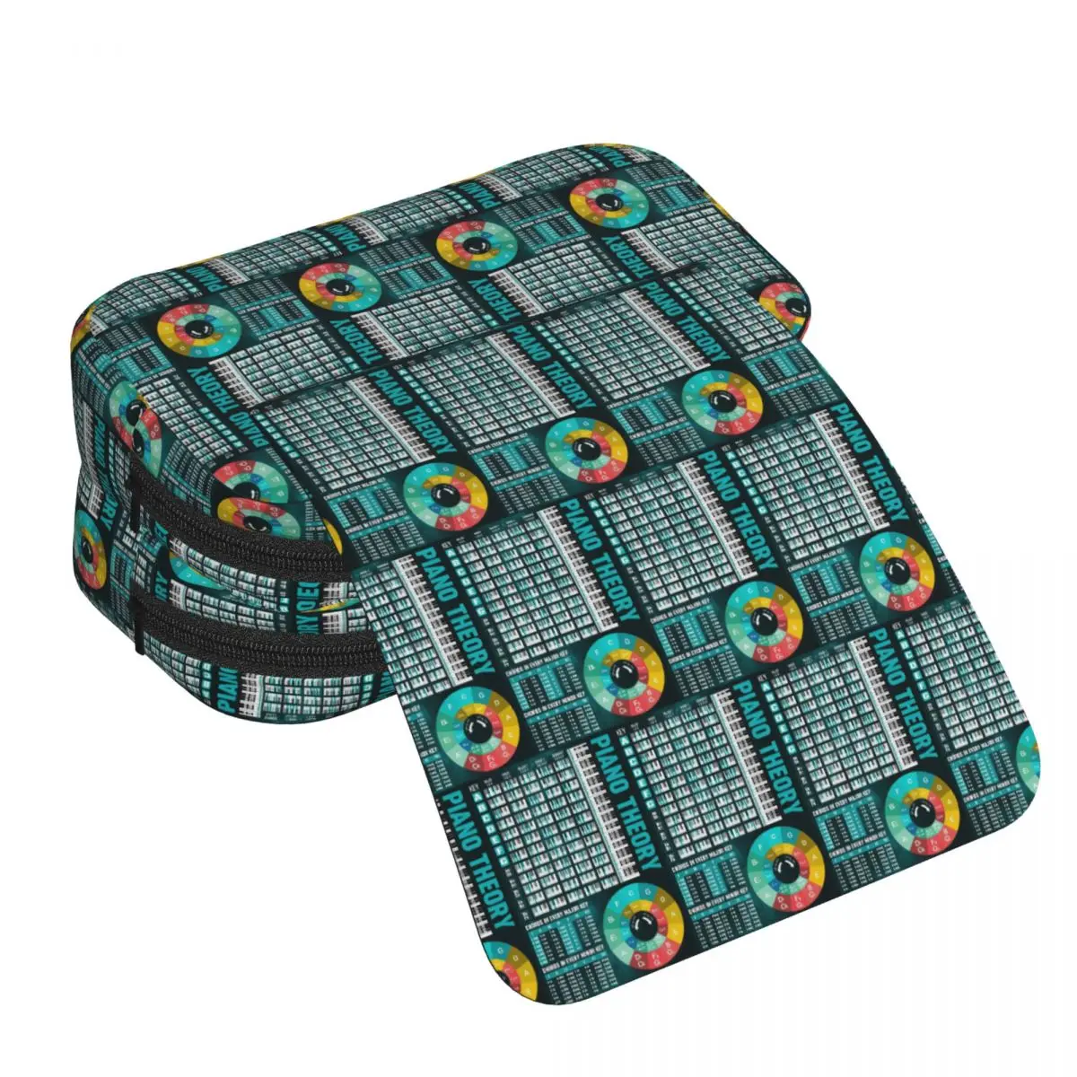 Music Basic Guitar Chord Theory Chart Piano Pencil Case for Boys Girls Pen Box Pencil Bag Stationery Supplies Pen Holder Bag