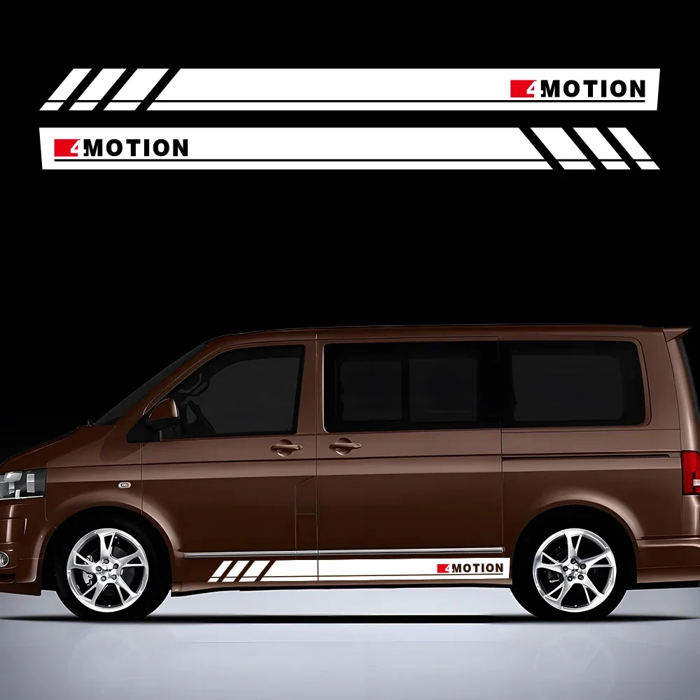 Image of Autotür-Seitenaufkleber für Volkswagen Transporter T4 T5 T6 4-Bewegungs-Vinyl-Dekor-Aufkleber, wasserdichte Abdeckung, Auto-Tuning-Zubehör
