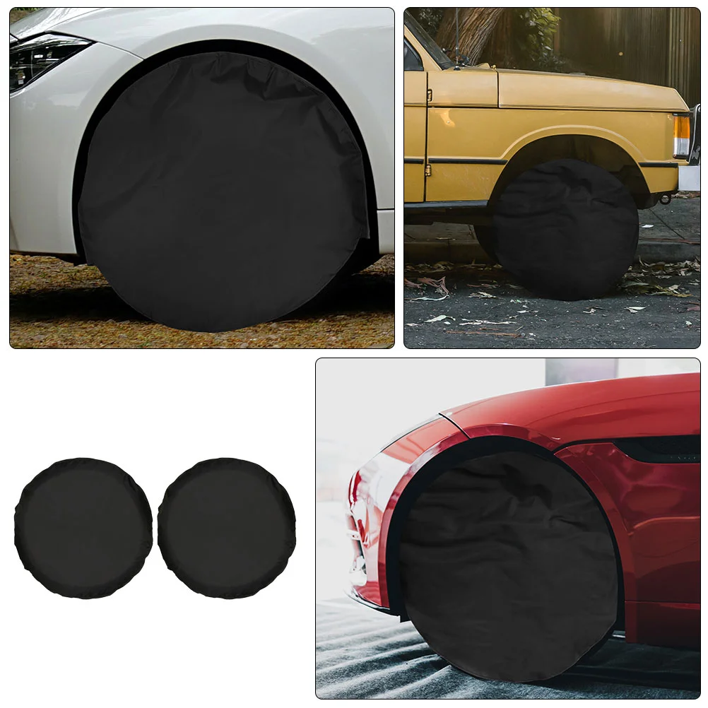 2 Pcs Tire Wheel Dust Cover Spare Car Accessories Covers Camper Protective 210d Oxford Cloth Trucks