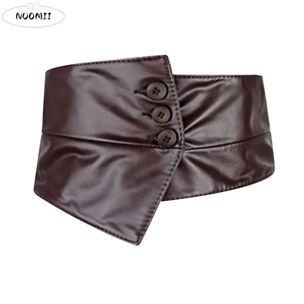 

Готический тканевый корсет из искусственной кожи с пуговицами, однотонный широкий пояс, утягивающий ковбойский пояс в стиле вестерн для девочек, брюки