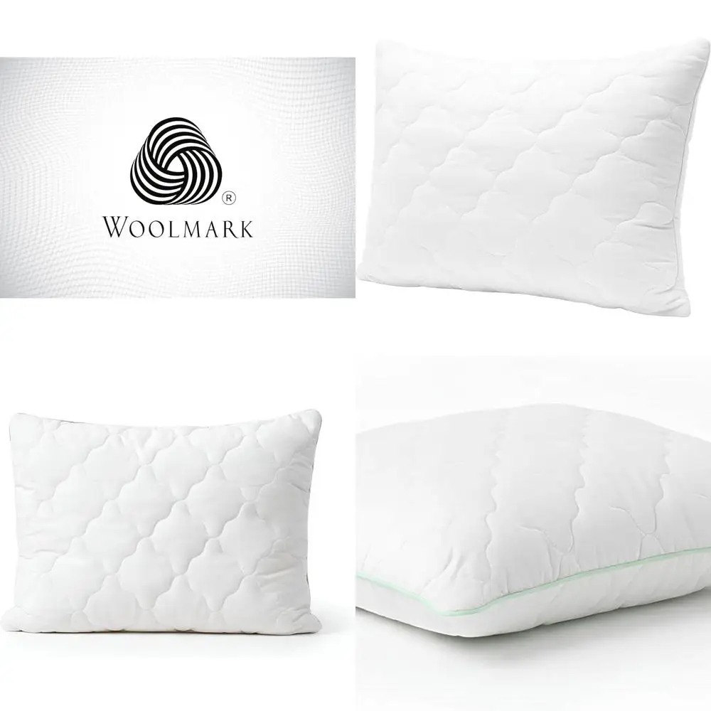 

King Size 100% Wool Pillow for Back, Stomach, and Side Sleepers, 20 x 36 Superwash Filling