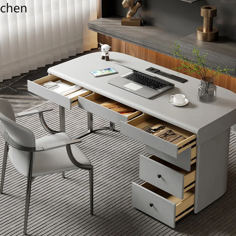 

YFY Light Luxury Office Desk Chair Designer Simple Book Desk Chair Stainless Steel Desk Home
