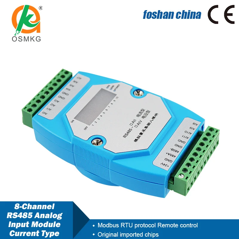 AoShangMing 8-Channel Analog Acquisition Module Current or Voltage Type RS485 Communication Can be Used in Water Spray System