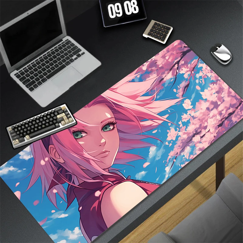 Alfombrilla de ratón para juegos, alfombrilla de escritorio para ordenador, alfombrilla para teclado de mesa, alfombrilla para ratón trasera antideslizante de goma barata y colorida para ordenador portátil Naruto