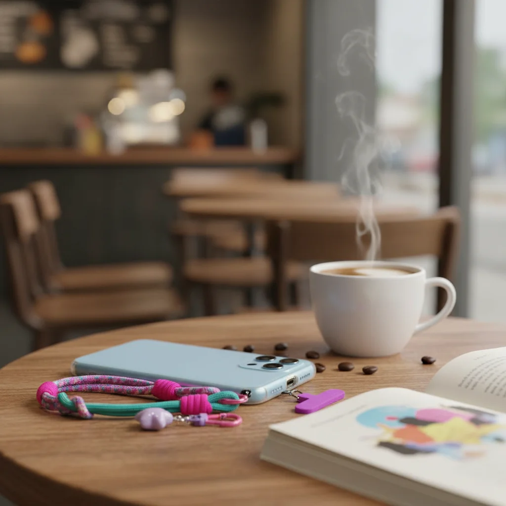 

Универсальный регулируемый ремешок для телефона на запястье, стильная короткая веревка, тканый мобильный аксессуар 2-в-1 для путешествий на открытом воздухе