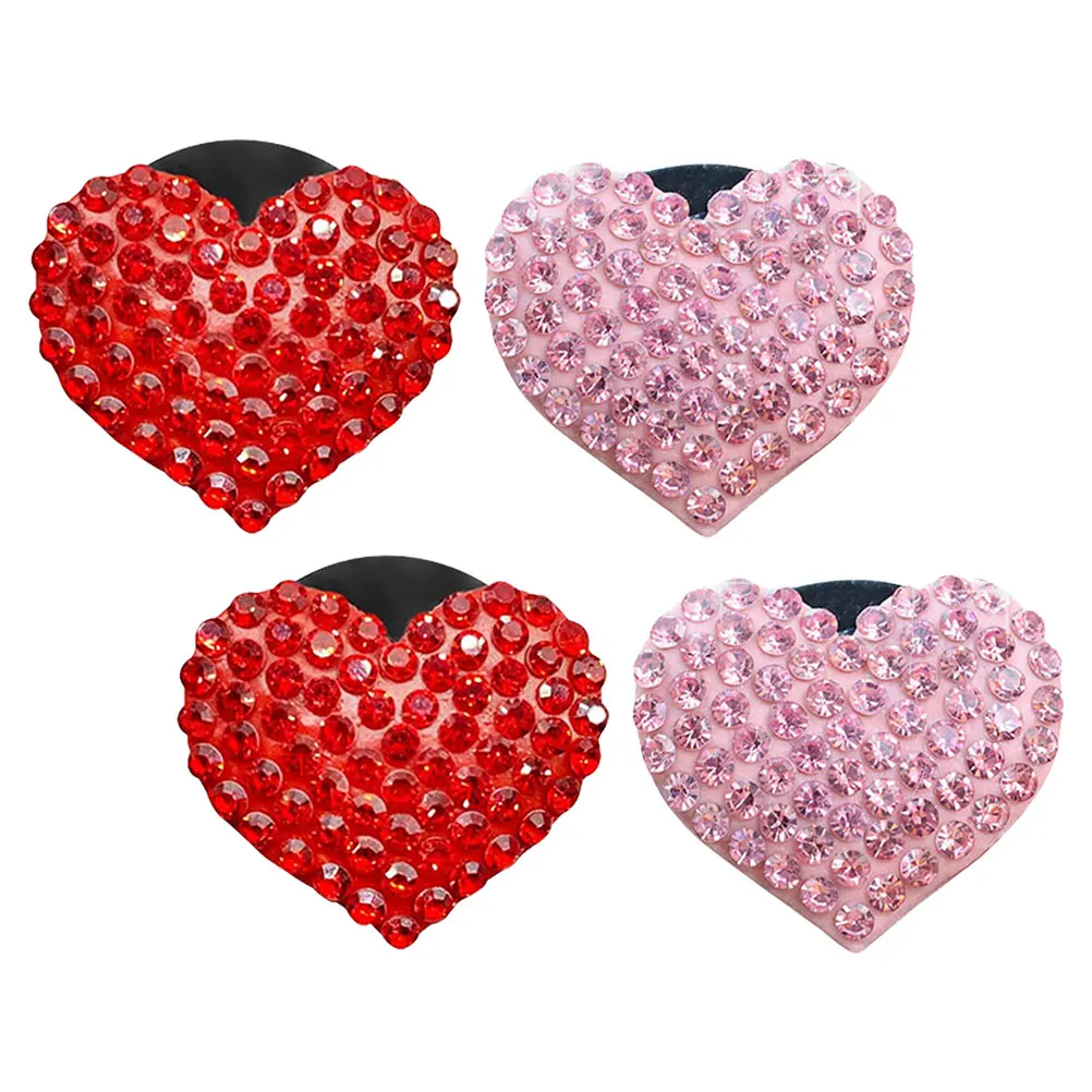 

4pcs Car Air Freshener Diffuser Heart-Shaped Bling Vent Clip Rhinestone Decor Aesthetic Interior Scented Oil Outlet Plugin