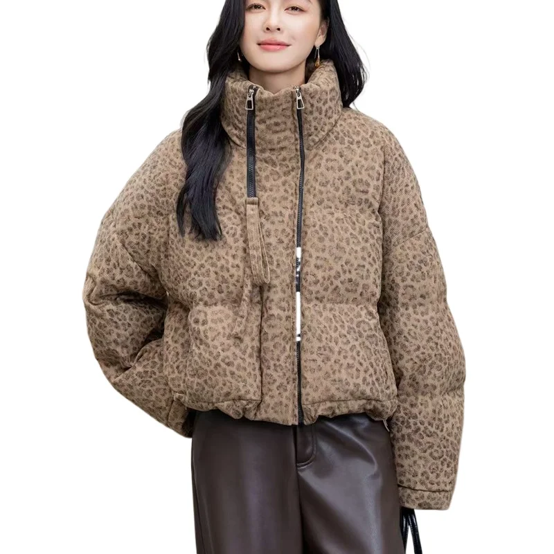 سترة نسائية قصيرة مع ياقة واقفة 2025 شتاء وصول جديد أنيق ومتعدد الاستخدامات سميك للدفء الإضافي #6