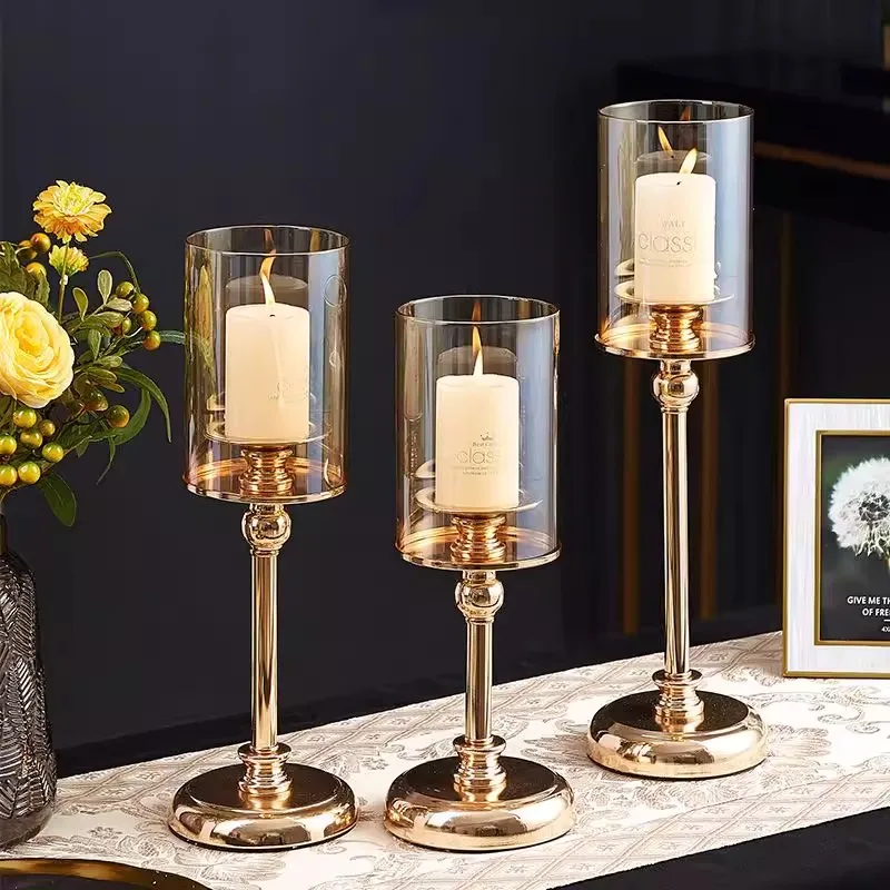 1Pcs luxury Goblet Candle Holder Retro Romantic Dining Table Candlelight Living Room Home Decoration Wedding Candlestick
