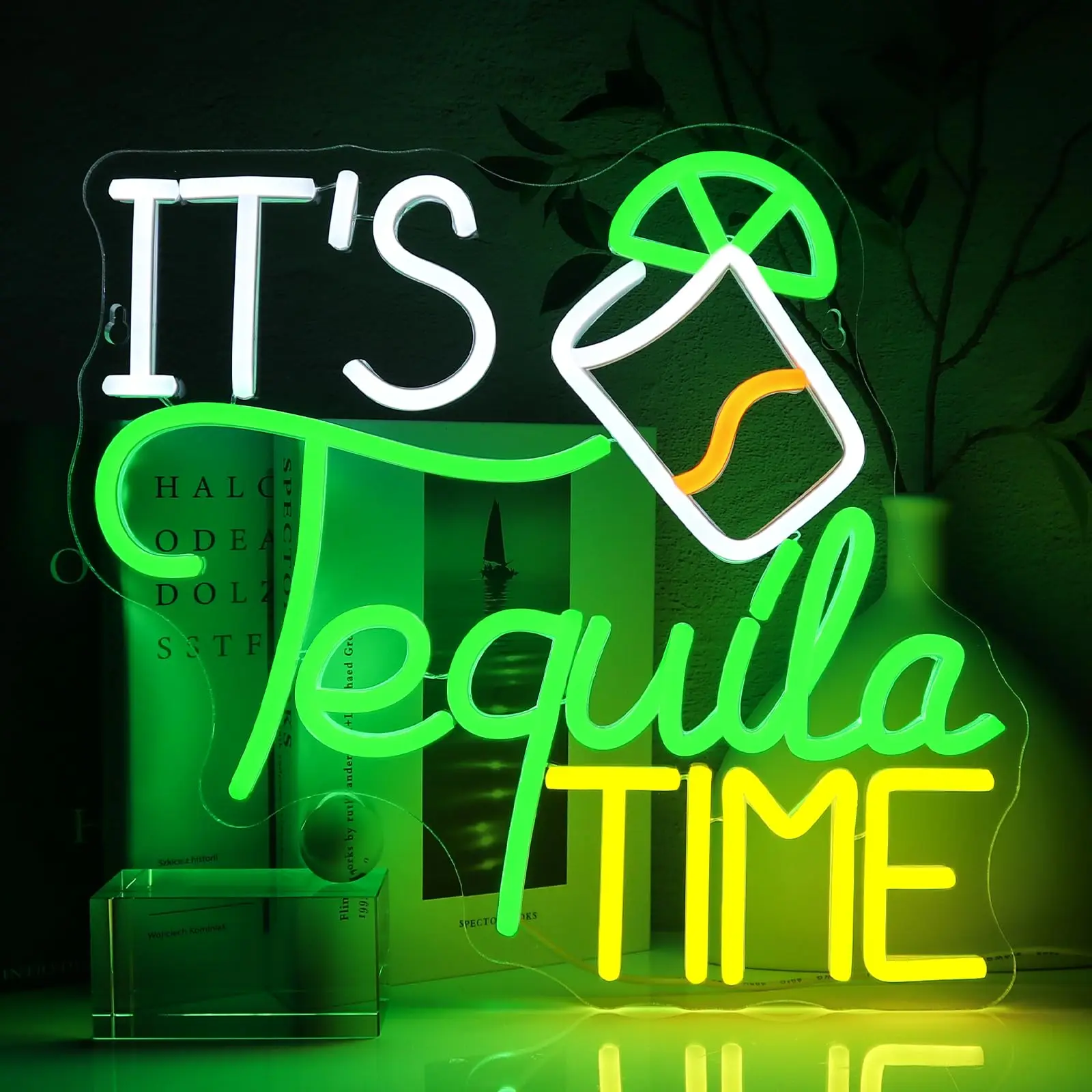 

It's Tequila Time Neon Sign For Wall Decor Dimmable Man Cave Pub Bar Kitchen Mexican Restaurant Club Business Party Decoration