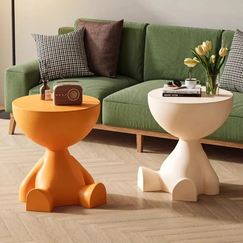 Lovely Plastic Coffee Table Round Living Room Side Table Room Sofa Table Nordic Furniture for Decor Charming Living Room