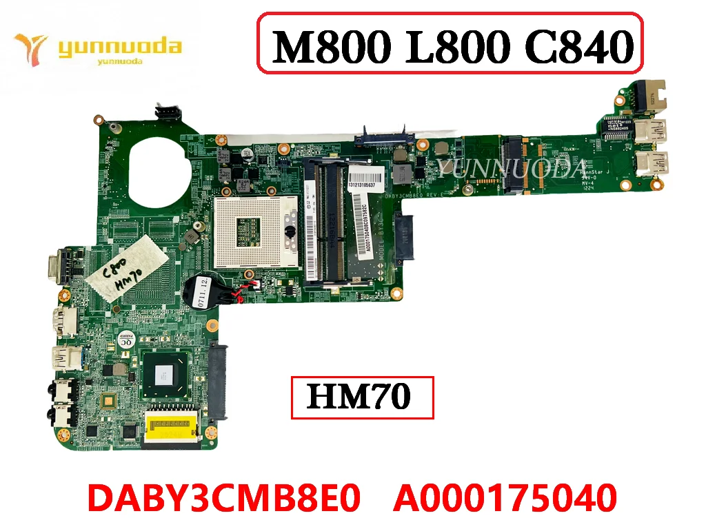 

DABY3CMB8E0 For TOSHIBA Satellite L840 L845 C840 C845 Laptop Motherboard A000175040 DDR3 HM70 100% Tested