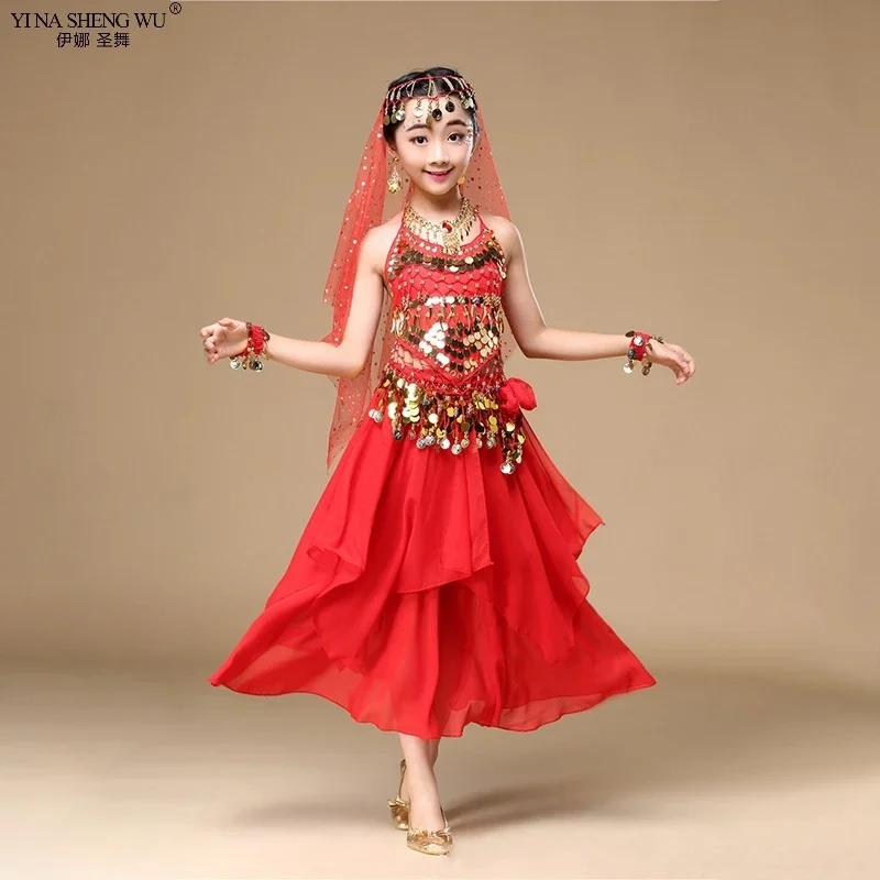 Kids Belly Dance Costumes Set 2/7pcs Oriental Dance Girls Belly Dancing India Belly Dance Clothes Kids Indian Bellydance Costume