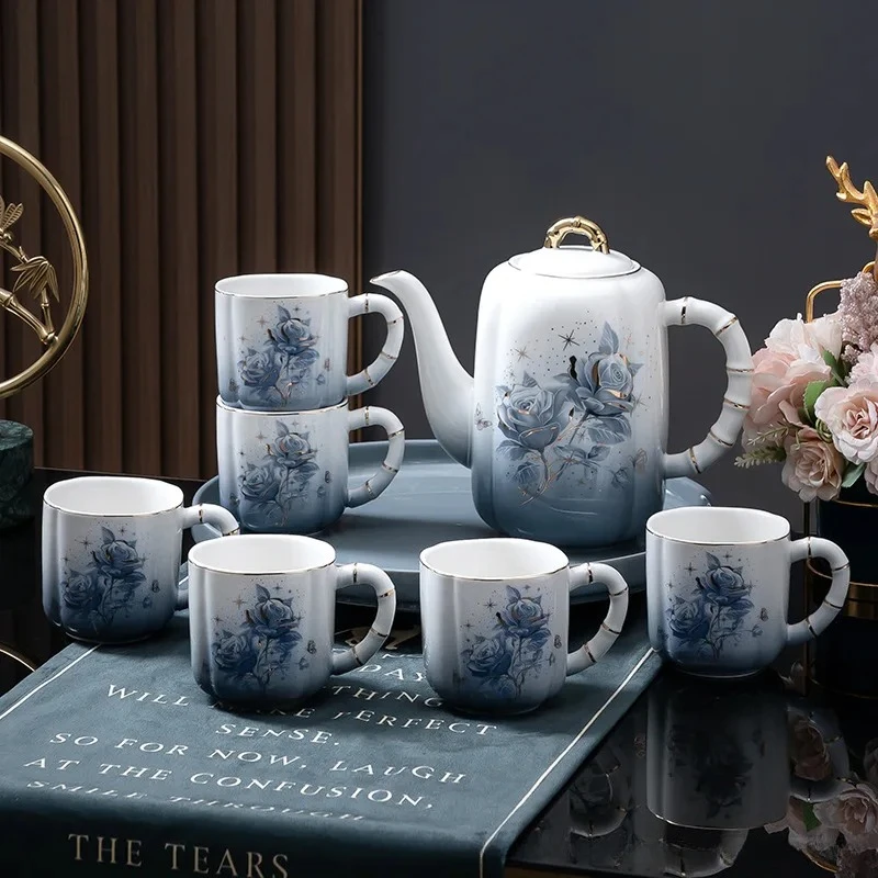 advanced electroplating kettle light luxury gradual change high value ceramic
