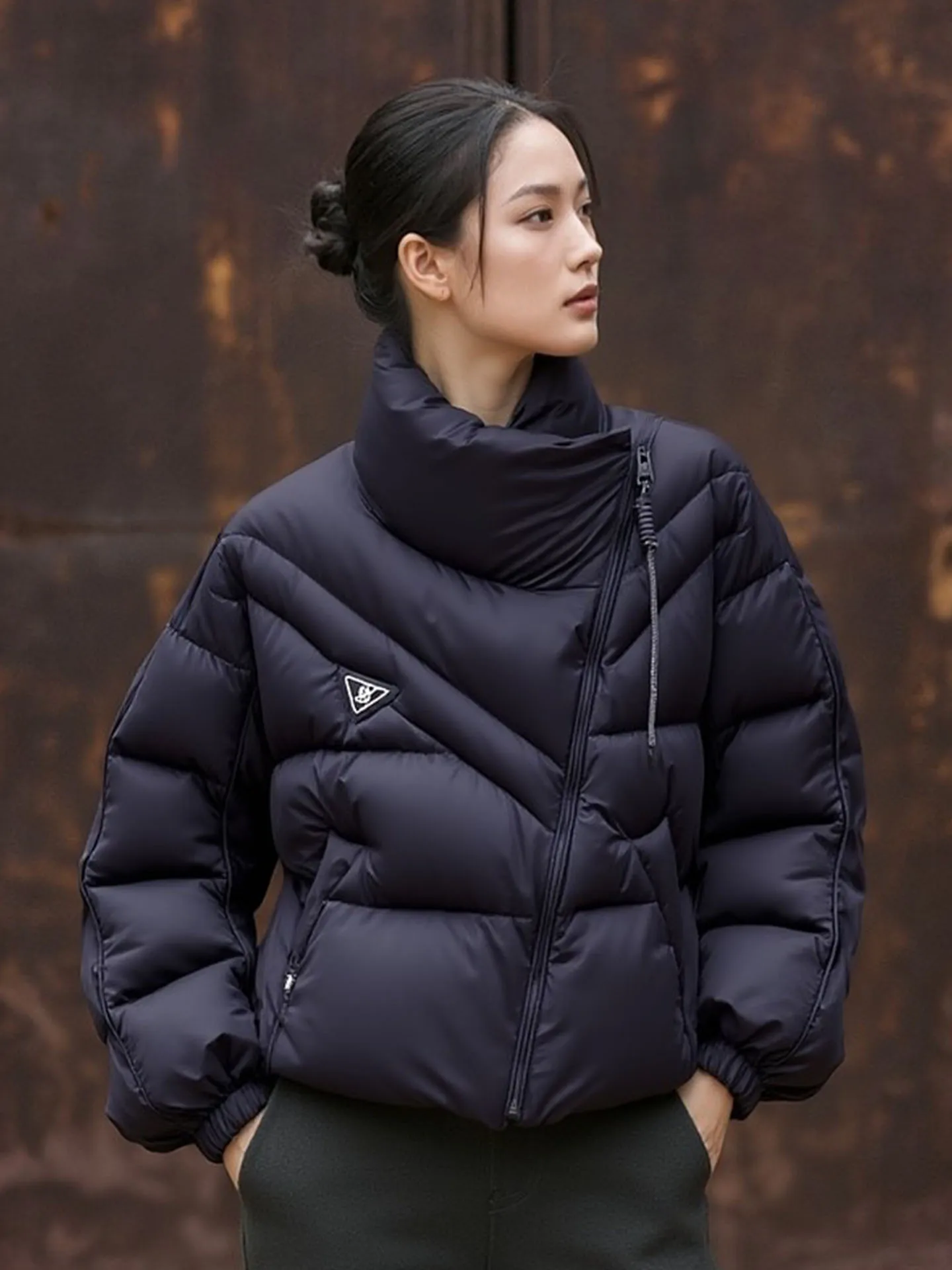 Sli ort Puffer Jaet mujer Bla espuma abajo abrigo invierno Thi prendas de vestir exteriores coreano Sle Commute Faion cálido largo Sve