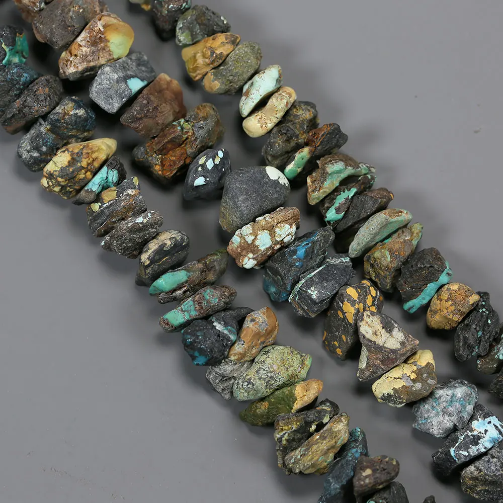 APDGG Natural Mix Color Africa Turquoise Rough Gems Stone Freedom Nugget Beads 15.5