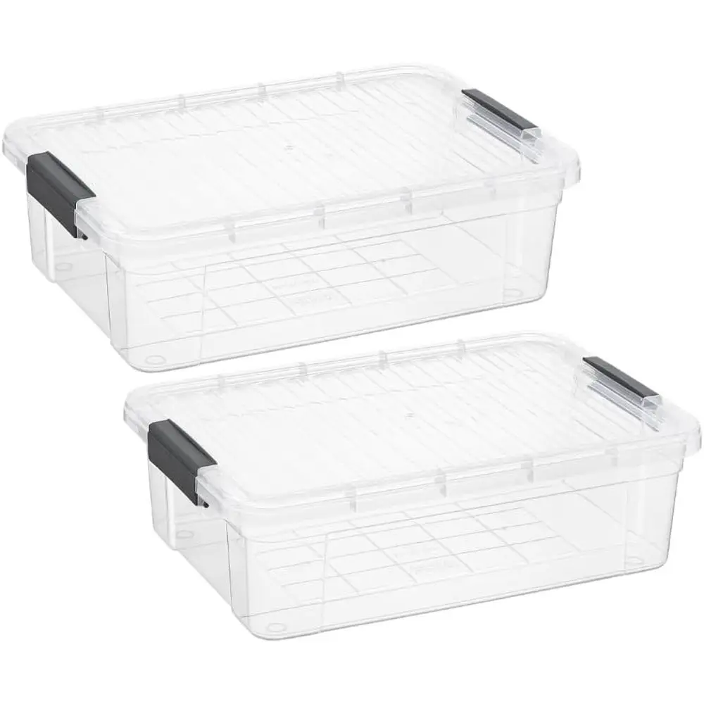 

Storage Bins with Lids, Clear Plastic Containers for Organizing, Stackable Totes, BPA Free, Odor Free, Organizer Boxes for Home,