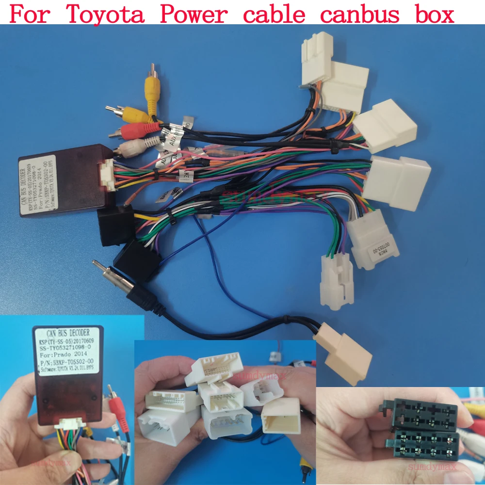 

Car Radio Wiring Harness Power Cable Canbus Box For Toyota Camry Rav4 Corolla HIGHLANDER PRADO 120 car radio ISO Adapter