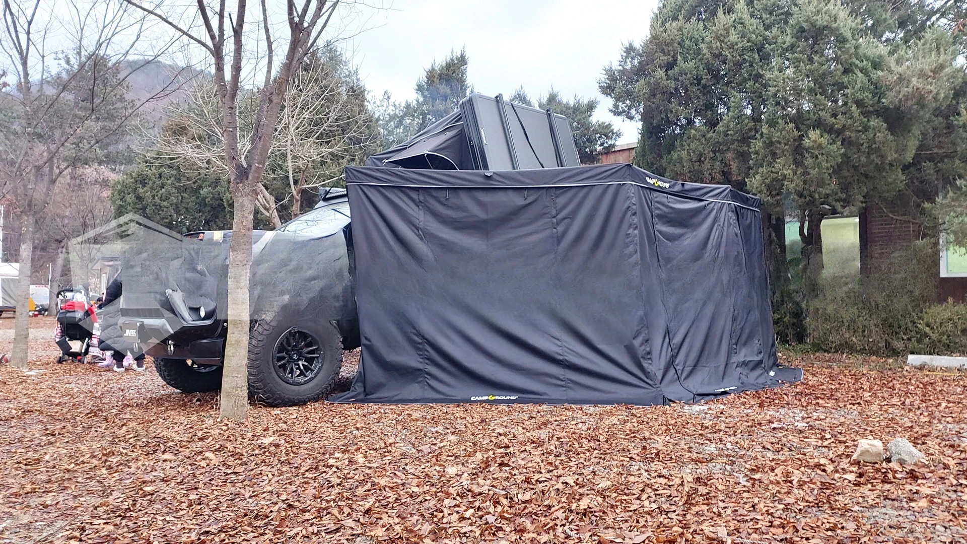 Waterproof Car Toldo Tent com parede lateral, Free Standing, Foxwing, Grande, 4WD, 270, 270