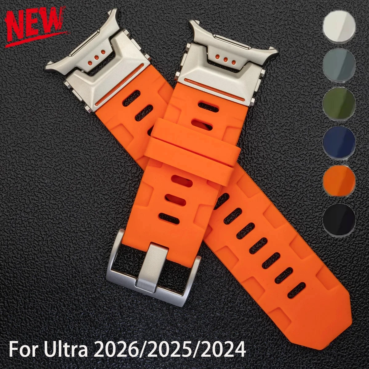 Nahtloses Armband für Samsung Galaxy Watch Ultra 2026/2025 47mm Luxus-Sport-Silikonband für Galaxy Ultra 2 mit gebogenem Ende