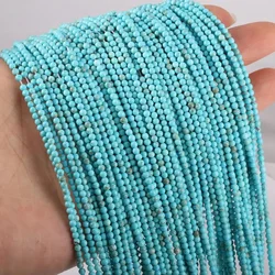Natural Stone Beaded Turquoises Loose Isolation Beads for Jewelry Making Beadwork DIY Necklace Bracelet Accessories 2mm 3mm