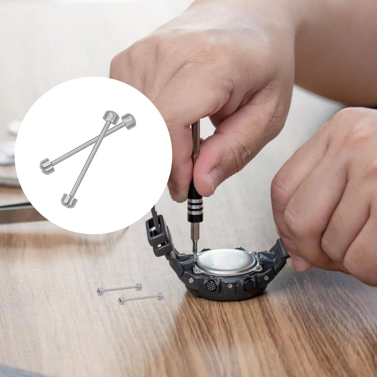 2Pcs Watch Link Rod Flat One Watch Strap Link Rod Side Screw Connecting Tools Repair Parts Tube Replacement Accessories