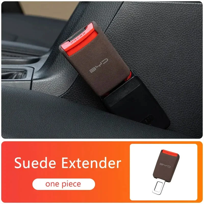 BYD Logo Thickened Suede Seatbelt Extension 2Pcs For Atto 3 Seal Dolphin Han Tang Song Yuan Buckle Protector Trim Parts