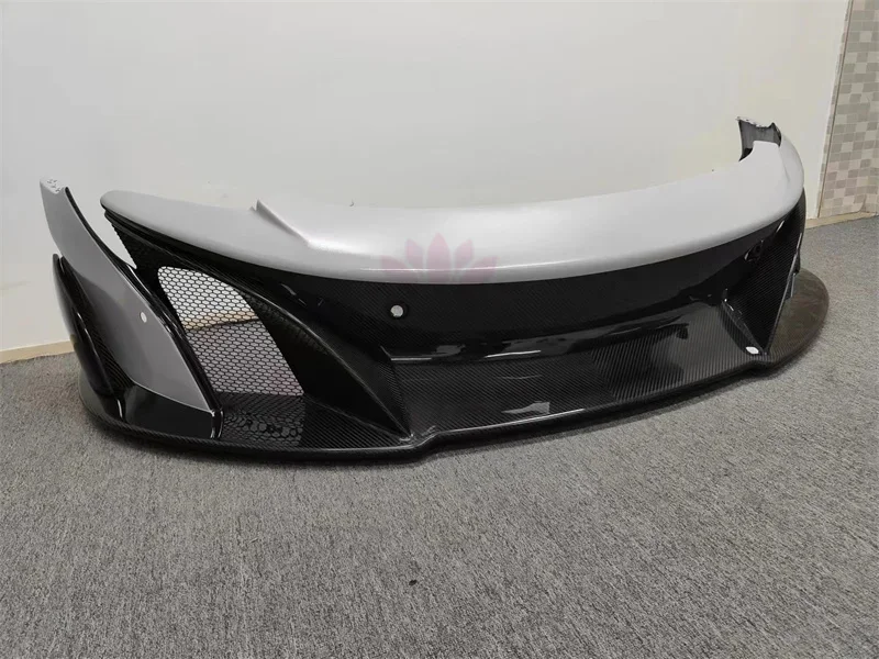 For McLaren 650S upgrade 675LT style dry carbon fiber front bumper body kit mudguard side skirts rear spoiler