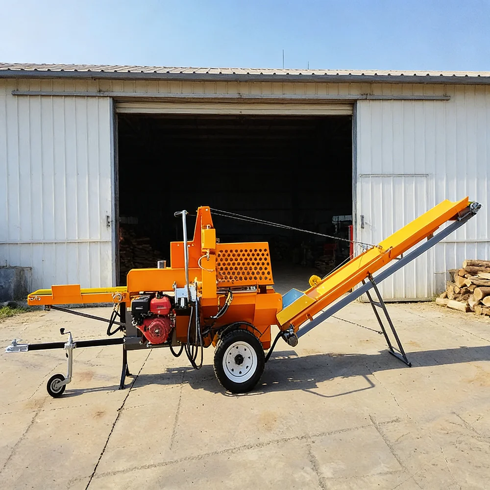 Heavy Duty 30T Petrol Log Splitter 6 Way Wedge Wood Splitting Machine Fast Firewood Processor For Large Estate Management