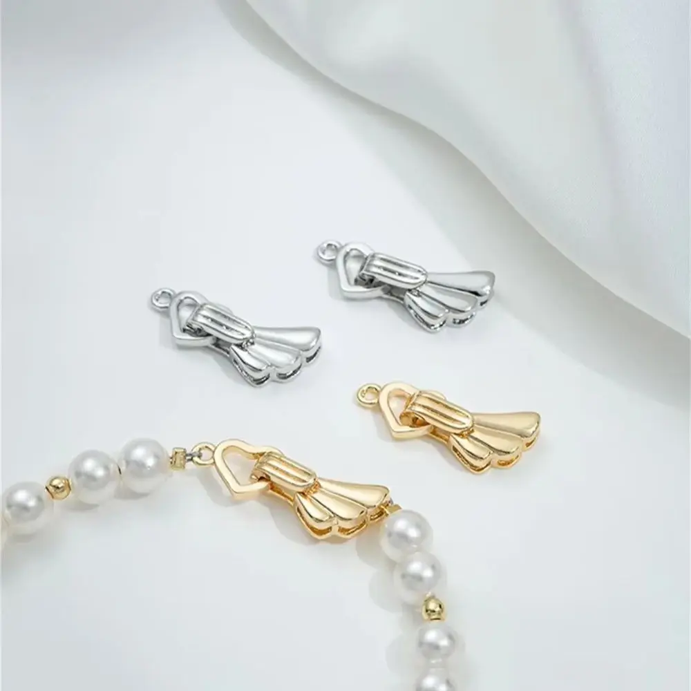 14K Gold-wrapped Angel Wings Love Buckle DIY Handmade Pearl Bracelet Necklace Connecting Buckle Jewelry Accessories