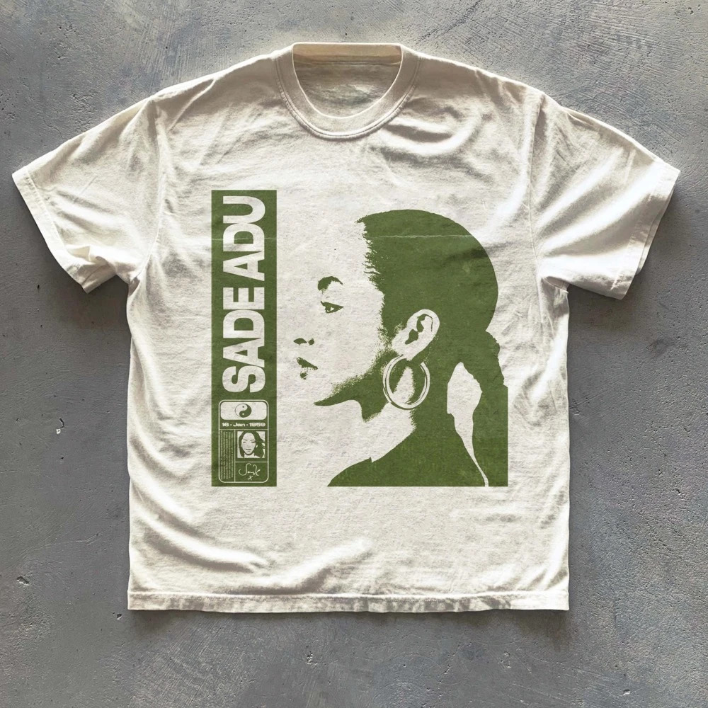 Retro Sade Shirt, 90s Sade Music Shirt, Pure Cotton, All-Season, Unisex Casual Loose-fitting Top  graphic t shirts