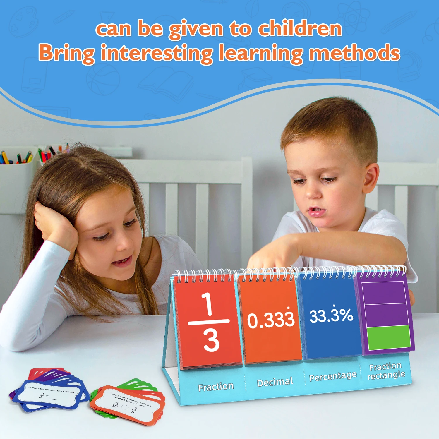 Calendrier à rabat de fractions mathématiques, outil d'apprentissage précoce des mathématiques pour enfants, jouet éducatif interactif pour la maison et l'école ​