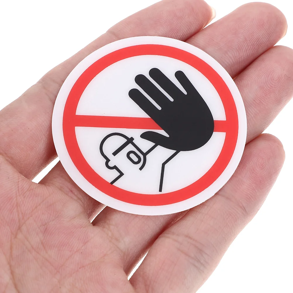 3 Pcs No Touching Warning Signs Emblems Stickers Pvc Caution Danger Decal Peel and Safety Device Do Not