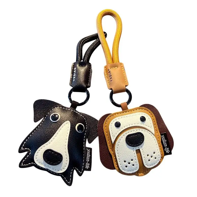 Trendiger Leder-Autoschlüsselanhänger mit niedlichem Welpen-Design, Rucksack-Charm, Schlüsselring-Anhänger, Geschenk für Tierliebhaber – Detail 4