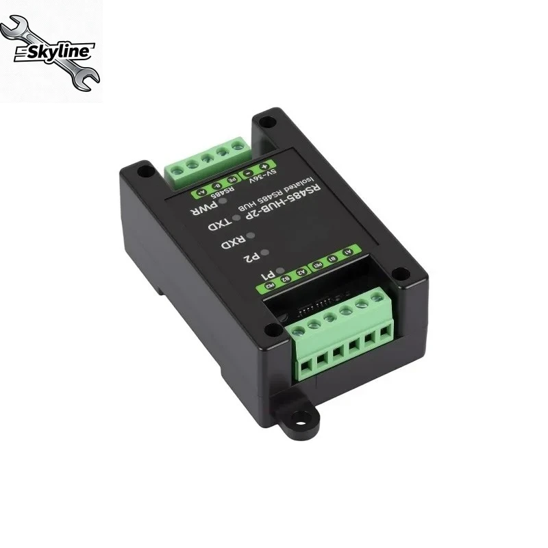 RS485-HUB-2P,Industrial-grade Isolated 2-Ch RS485 Hub,Rail-mount Support,Wide Baud Rate Range,Expands 2-ch RS485 Sub