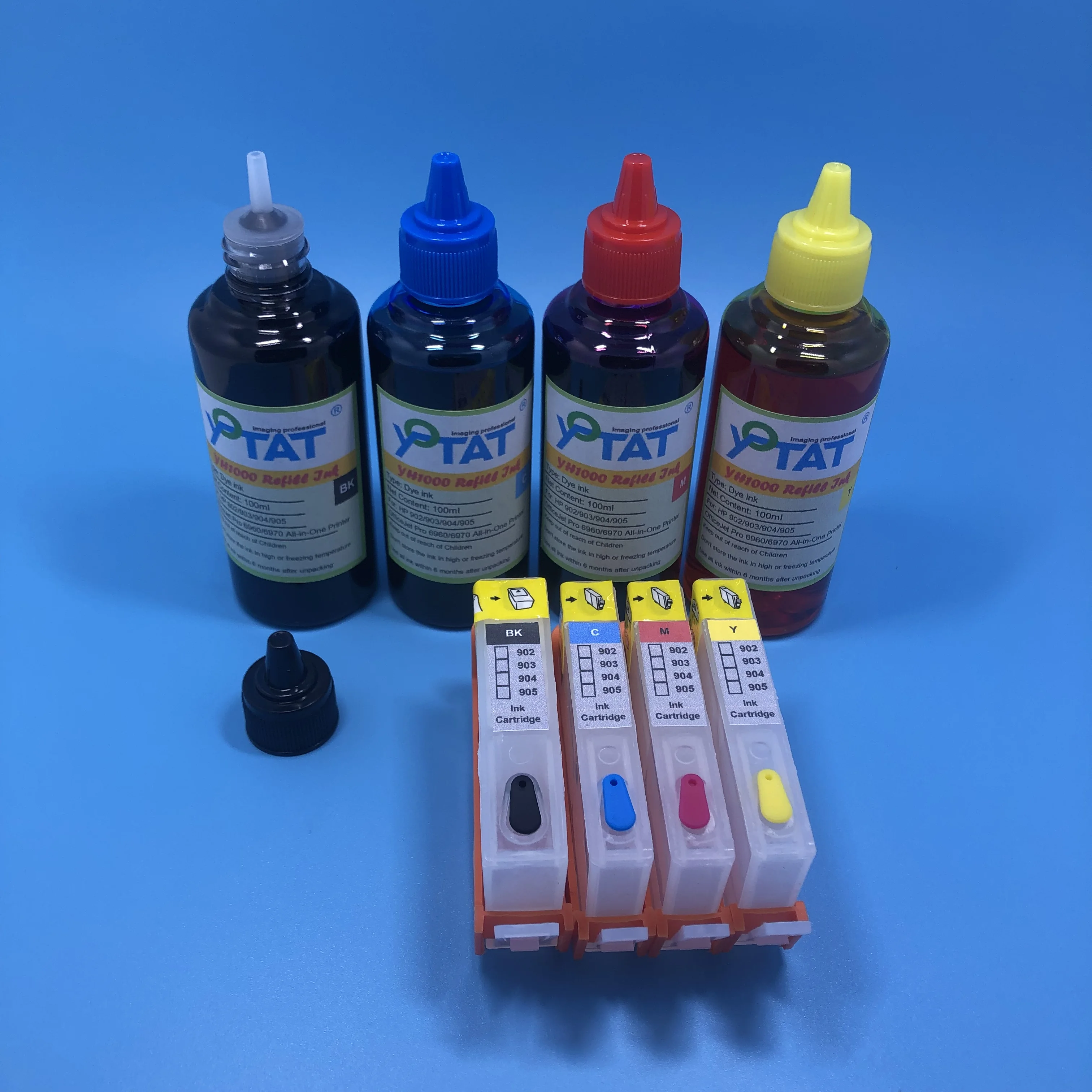 Kartrid tinta isi ulang tinta pewarna khusus untuk HP 902 903 904 905 untuk HP OfficeJet 6950 6951 6954 6956 6958 6960 6962 6968 6970