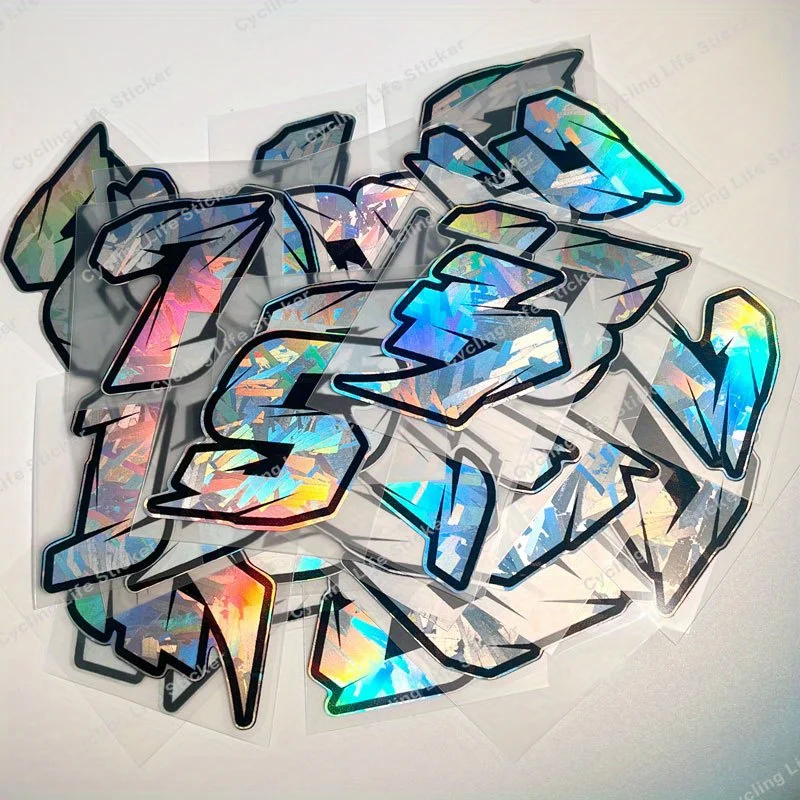 Pegatina de número personalizada 0-9, calcomanía de vinilo DIY impermeable para decoración de ventana de tanque de parachoques de motocicleta y coche