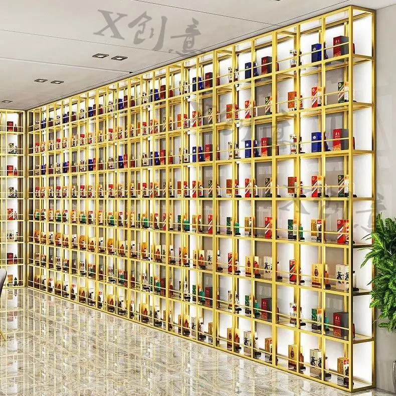 Glass wine cabinet display cabinet Tempered glass rack display  Beer foreign  cabinet Moutai wine