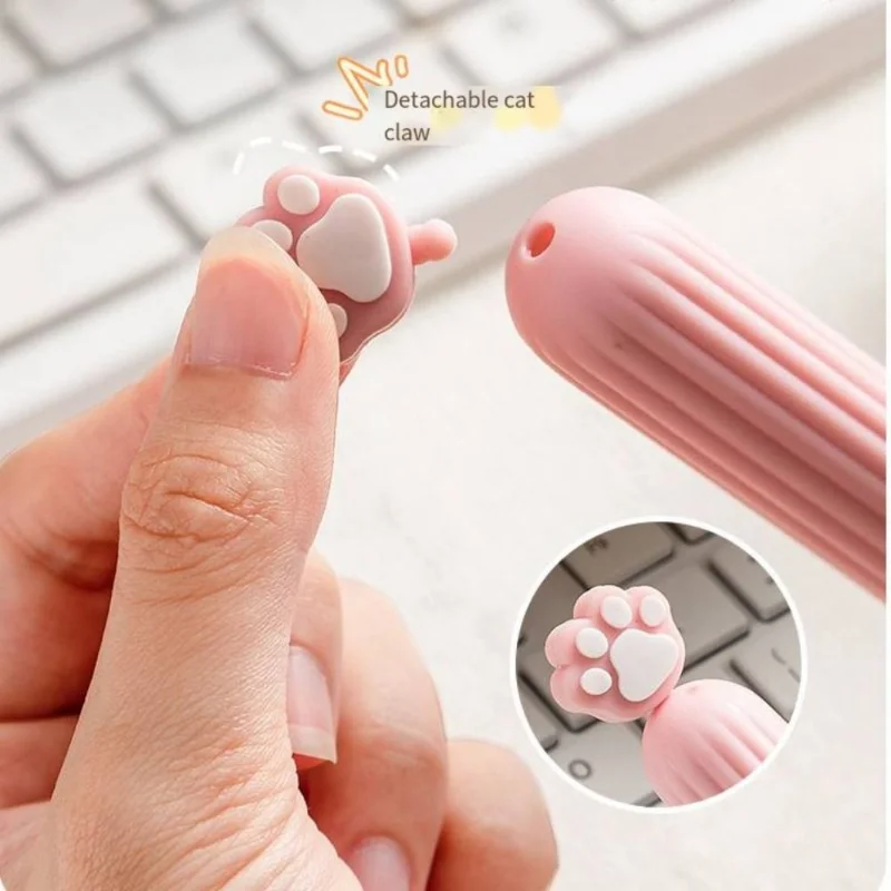 Mini pente portátil pequeno com tampa, estilo bonito dos desenhos animados, cor macaron série garra de gato escova de cabelo para estudante