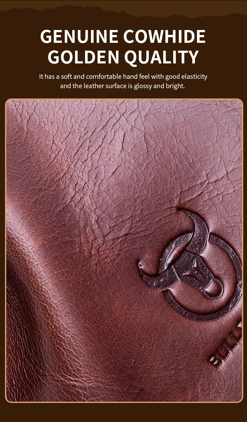 BULLCAPTAIN Brusttasche aus echtem Leder, große Kapazität, lässige Umhängetasche, multifunktionale Umhängetasche aus Leder der ersten Schicht – Detail 6