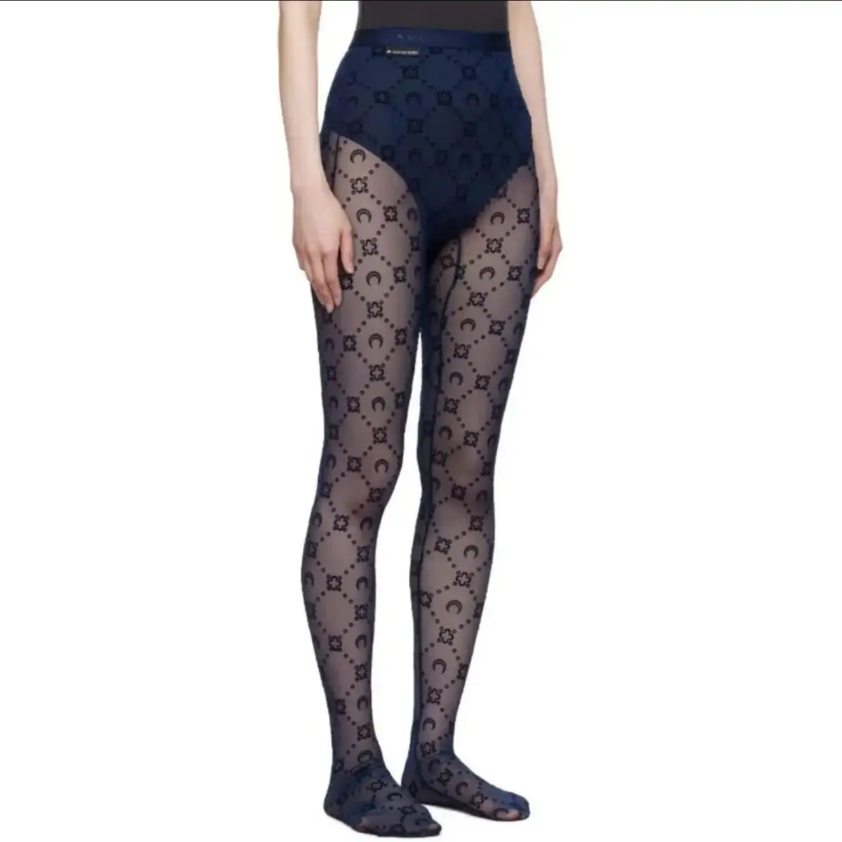 ارتفاع الخصر السراويل النساء الشارع ارتداء مرونة التخسيس ضيق رقيقة الجوارب الخريف موضة بلون القمر منظور شبكة أفخم