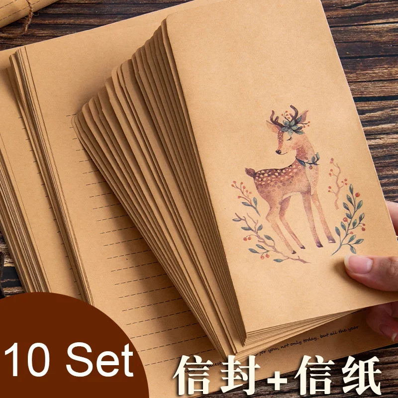 

10pcs Vintage Deer Animal Paper Envelope Scrapbook Envelope Letter Paper Envelope Kawaii Stationery Gift