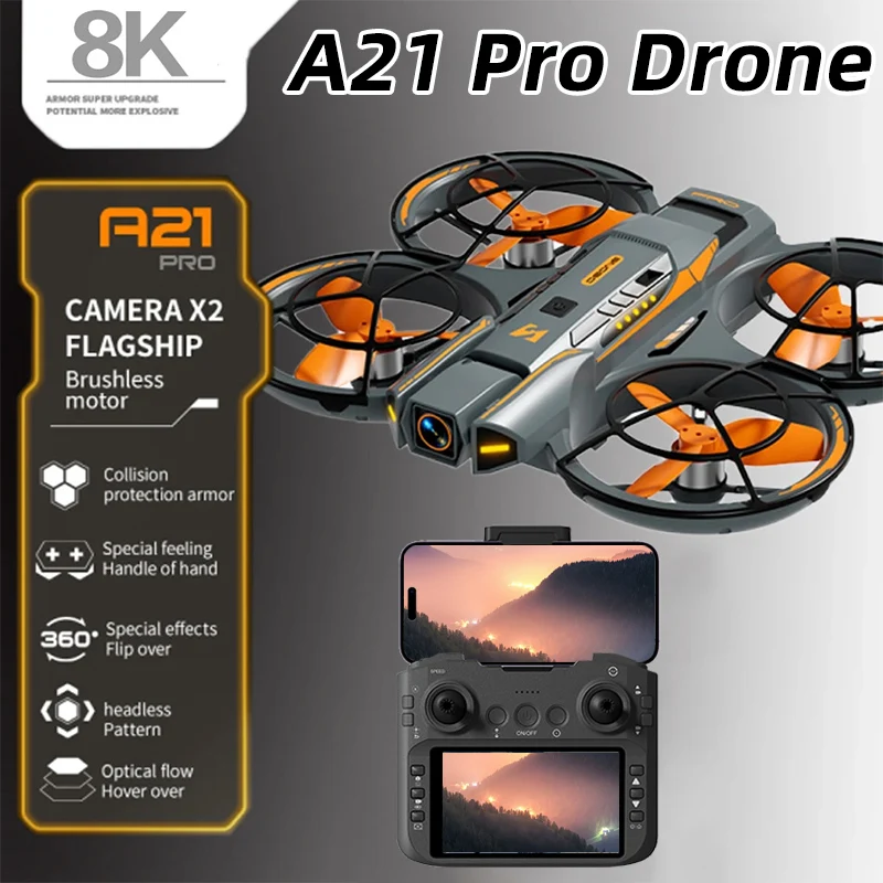 Für Xiaomi A21 Pro Drone Professional 8K HD Dual Kamera 5G WIFI Bürstenlosen Motor 360 °    Rolle Hindernisvermeidung Quadrocopter Spielzeug Neu
