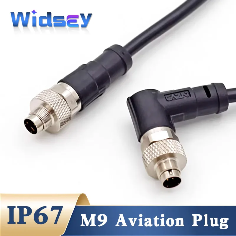

M9 Molded Connector 2 3 4 5 6 7 8 Pin Shielded Waterproof Aviation Plug m9 Male Female 4A/125V Straight/elbow with Wire IP67