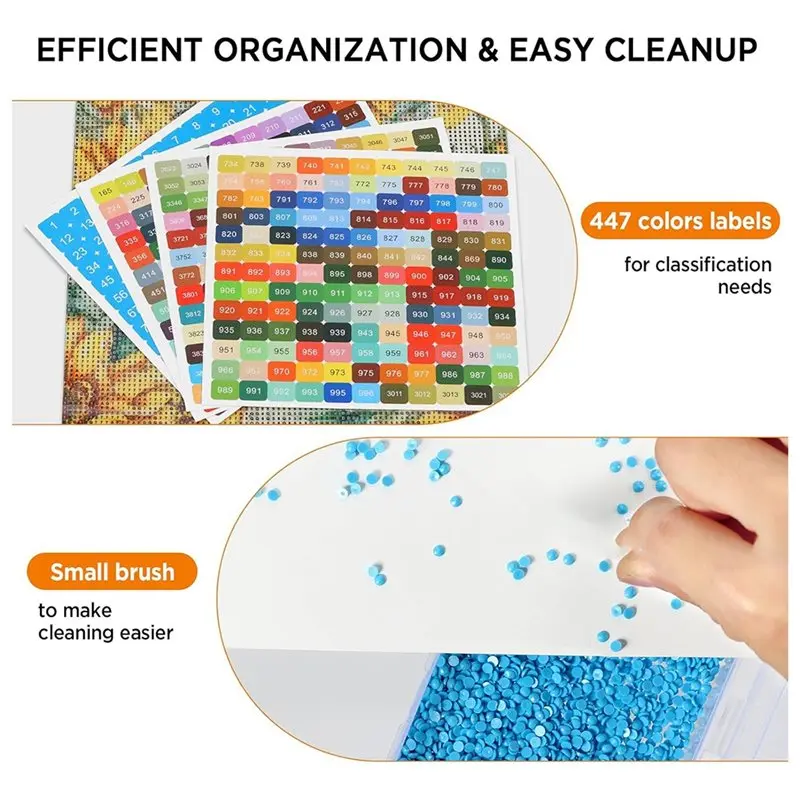 

A23P Diamond Painting Container Trays(45Pcs), 2-In-1 Diamond Art Storage Solution Featuring 455 Color Labels Stickers